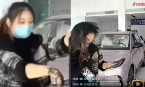 Chồng bị tố ngoại tình, vợ tìm tới tận showroom xe hơi đánh ghen "tiểu tam" giữa buổi livestream bằng "độc chiêu" này