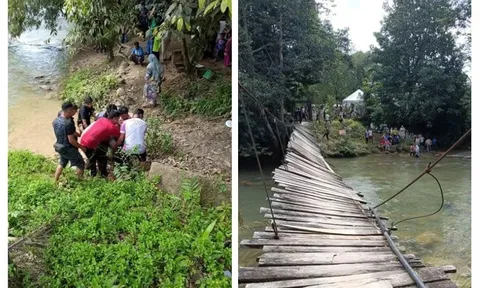 Đoàn rước dâu vừa đi qua, cầu treo bất ngờ sập khiến hơn 50 người rơi xuống sông