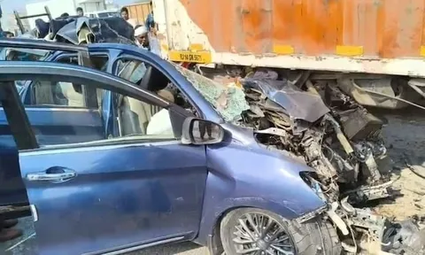 Ô tô đâm trực diện xe container khiến 3 người trong 1 gia đình tử vong