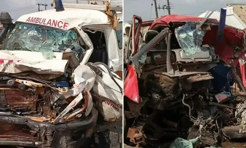 Xe cứu thương va chạm trực diện xe buýt, 16 người thiệt mạng