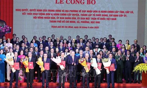 Tổng Bí thư Tô Lâm dự Lễ công bố Nghị quyết, quyết định thành lập Thành phố, Đảng bộ và lãnh đạo Thành phố Hồ Chí Minh