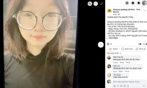 Thiếu nữ xinh đẹp 15 tuổi ở Gia Lai "mất tích bí ẩn", gọi điện thoại không nghe, chỉ nhắn tin qua Facebook là "sắp về"