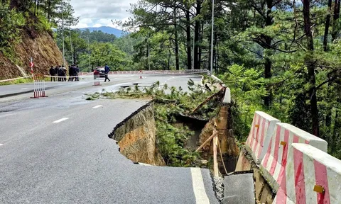Đèo Prenn sạt lở, xuất hiện vết nứt kéo dài