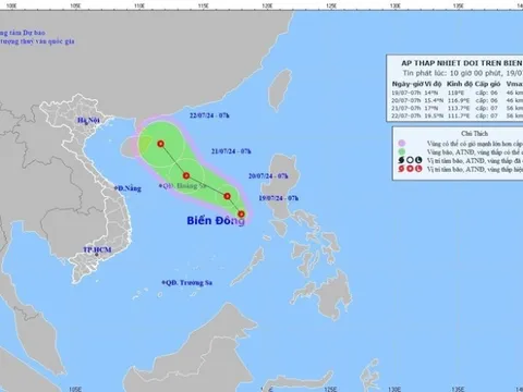 Áp thấp nhiệt đới vừa hình thành trên biển Đông, di chuyển ra sao?