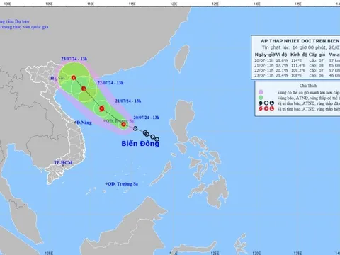 Áp thấp nhiệt đới tăng cấp, khả năng mạnh lên thành bão