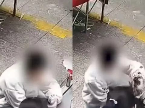 Clip: Thót tim khoảnh khắc chậu hoa từ tầng trên rơi vào đầu bé trai