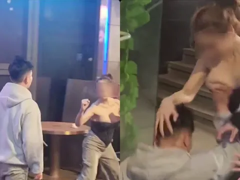 Clip: Đôi nam nữ "giao lưu võ thuật" trên phố, chàng trai thẳng tay lột phăng áo cô gái