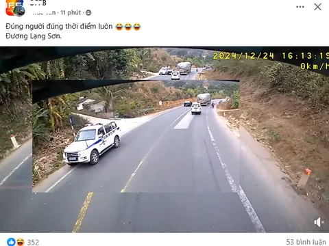 Clip: Ô tô 4 chỗ vượt ẩu, "đối đầu" xe cảnh sát giao thông, cộng đồng mạng "cười sặc" vì "đúng người, đúng thời điểm"