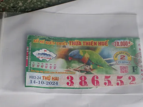 Tình tiết mới nhất vụ trúng giải độc đắc 2 tỷ đồng nhưng bị từ chối trả thưởng ở Thừa Thiên- Huế