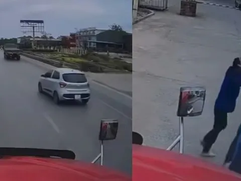 Clip: Xe container va chạm xe máy khiến nữ sinh tử vong thương tâm, tài xế ôm đầu bật khóc