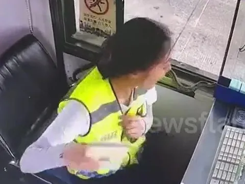 Camera ghi lại cảnh tượng kinh hoàng trong cabin trạm thu phí: Chỉ chậm 1 giây, điều tồi tệ đã xảy ra