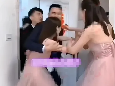 Chú rể ôm nhầm "gái lạ", cả hôn trường "nín thở" chờ phản ứng của cô dâu