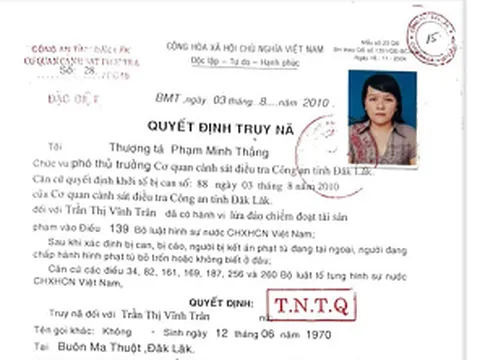 Đắk Lắk truy nã bác sĩ Trần Thị Vĩnh Trân