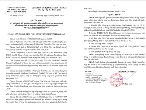 Hà Giang: Công ty cổ phần xi măng Tuyên Quang trúng gói thầu hơn 47 tỷ, tiết kiệm 23,75 triệu đồng