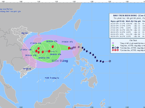 Tin thời tiết mới nhất ngày 25/10: Bão Trà Mi tiến vào biển Đông, hướng di chuyển khó lường