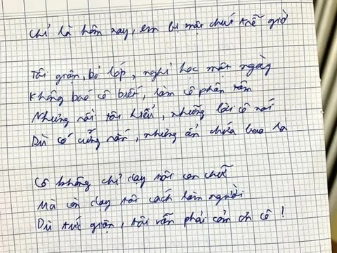 Cậu học sinh ở Đà Nẵng khiến cộng đồng mạng cười ná thở khi bài thơ về cô giáo nhân dịp 20/11