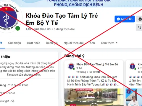 Cảnh báo giả mạo Bộ Y tế và Bệnh viện Nhi Trung ương để mở khóa đào tạo tâm lý trẻ em