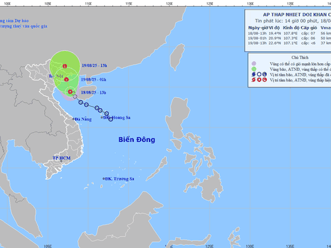Nóng: Tin áp thấp nhiệt đới khẩn cấp