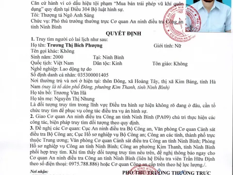 Truy tìm cặp vợ chồng Nguyễn Thị Bích Phượng, Vũ Xuân Nam