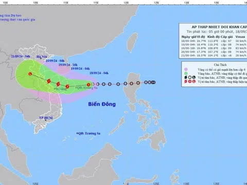 Áp thấp nhiệt đới cách Hoàng Sa 250km, sắp mạnh thành bão số 4, giật cấp 10