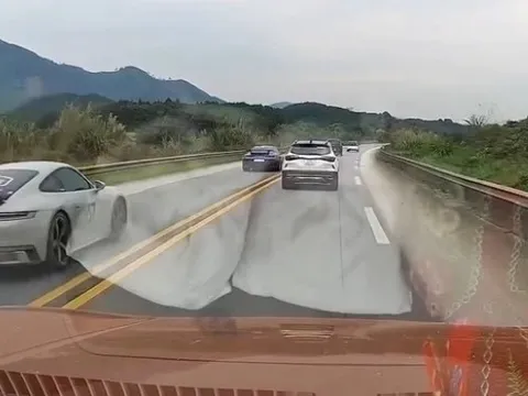 Danh tính nhóm tài xế xe Porsche lấn làn, vượt ẩu trên cao tốc