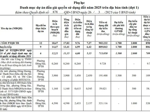 Thanh Hóa: Đấu giá 892 dự án đất, dự thu 17.255 tỷ đồng