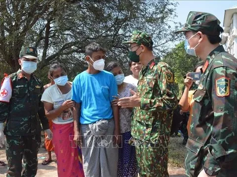 Biểu dương các quân nhân tham gia khắc phục hậu quả động đất tại Myanmar
