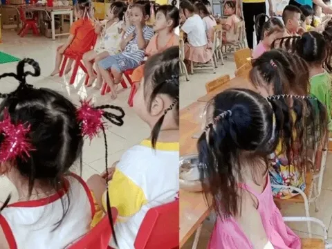 Cô giáo mầm non Bình Phước tạo 1001 kiểu tóc độc lạ cho học sinh, hội phụ huynh xem mà xuýt xoa