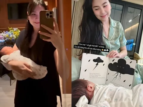 Mai Ngọc khoe quý tử chưa tròn 1 tháng tuổi đã chuẩn con trai của "cô gái thời tiết", tương lai nối nghiệp mẹ