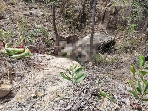 Phát hiện thi thể nam giới đã khô kẹp giữa 2 tảng đá ở núi Dinh: Nạn nhân mặc áo thun, quần dài