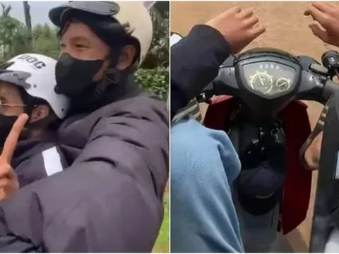 Đắk Lắk: 2 thiếu niên chạy xe máy bằng chân, buông cả hai tay, người ngồi sau quay clip gây bức xúc
