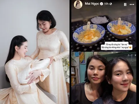 MC Mai Ngọc "trốn con" về nhõng nhẽo nhà ngoại, quý tử 1 tháng tuổi ngày càng thăng hạng nhan sắc