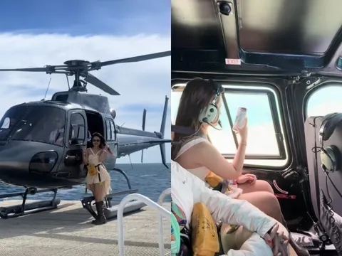 Mẫu nhí khoe clip đi chơi bằng trực thăng hóa ra là ái nữ tiệm vàng Đồng Tháp, ngoại hình xinh như búp bê