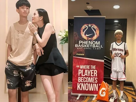 Con trai của Lệ Quyên được mẹ tháp tùng như trợ lý khi thi đấu, vi vu khắp nước Mỹ khiến bố doanh nhân thấy nhớ