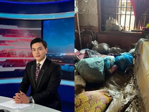 Nam MC xót xa cảnh nhà tan hoang sau trận lụt ở Nghệ An: "Chiếc tivi mới tặng mẹ cũng bị lũ cuốn đi mất rồi"