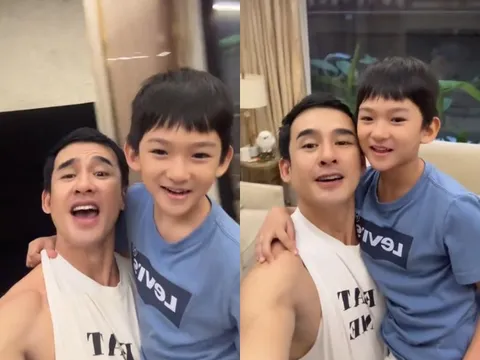 Lương Thế Thành nay phải năn nỉ con trai cho quay chụp, quý tử quốc tịch Mỹ ngày càng điển trai giống hệt bố