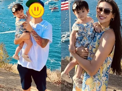 Võ Hoàng Yến khoe ông xã Việt kiều bế con cực khéo, ái nữ tỏ rõ thái độ khác biệt so với khi ở bên mẹ