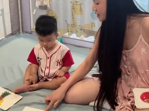 Vợ đại gia của Quang Hải "bắn liên thanh" dạy con hút hơn 6 triệu lượt xem, mẹ bỉm tràn vào bình luận thắc mắc