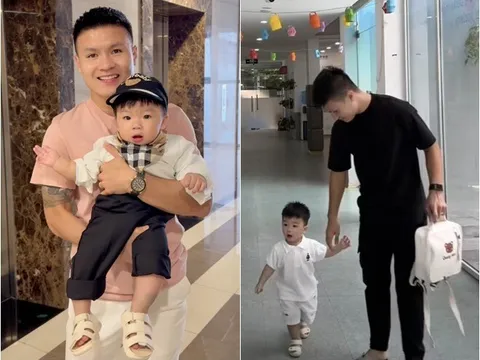 Cơm trưa trường quốc tế 100 triệu/năm của con Quang Hải và vợ đại gia Chu Thanh Huyền khiến cậu bé xúc lia lịa