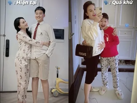 Bảo Thanh khoe quý tử mới lớp 9 đã đạt 1m75, sợ con trai trổ mã cao quá nhìn như "cột nhà"