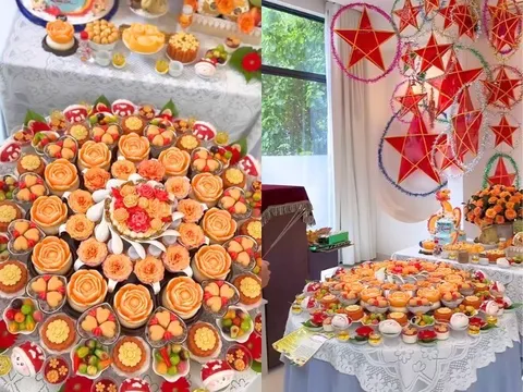 Vân Trang bày heo quay dọn thôi nôi cho con trai trong biệt thự 1.000m2, quý tử được kỳ vọng nối nghiệp bố đại gia