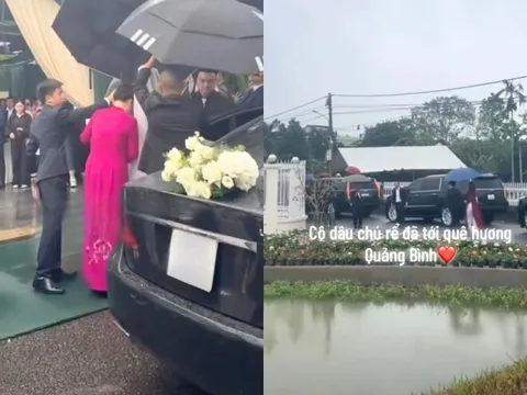 Đỗ Thị Hà và thiếu gia Viết Vương đội mưa làm lễ thành hôn, rạp cưới lớn nhất Quảng Trị bị rách do bão số 12