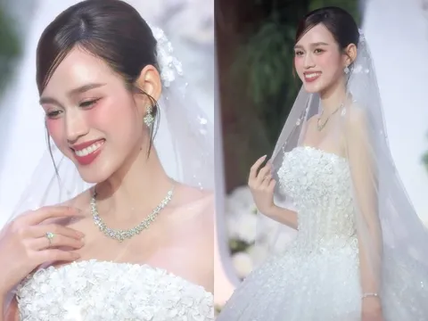 Xúc động khoảnh khắc bố ruột Đỗ Thị Hà khập khiễng dắt ái nữ lên lễ đường, trao tận tay cho con rể thiếu gia