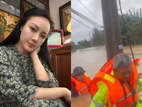 BTV Hoài Anh thương 2 đồng nghiệp bị lật xuồng trong lũ lớn ở Đà Nẵng: "Nhẹ cả lòng khi may mắn đã ở lại"