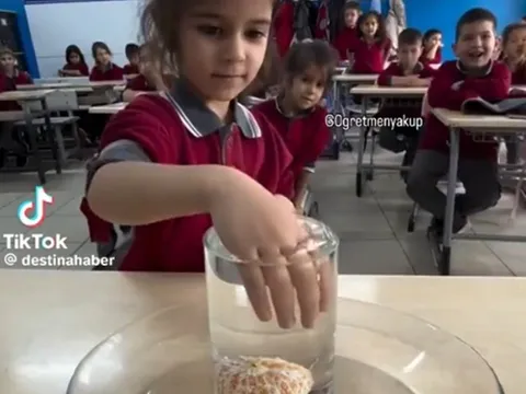 Thử thách lấy quả quýt ra khỏi cốc nước đầy, cả lớp chỉ duy nhất 1 học sinh làm được theo cách không ngờ