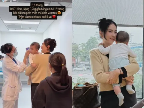 Quý tử của Mai Ngọc mới 6 tháng đã phát triển thể chất bằng bé 1 tuổi, nữ MC "tiêu chuẩn kép" cả mẹ lẫn con