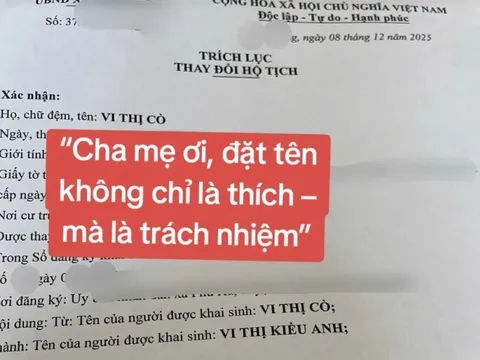 Mẹ Lạng Sơn đặt tên con gái là Vi Thị Cò, nhân viên tư pháp khéo sửa thành cái tên vừa lạ vừa hay