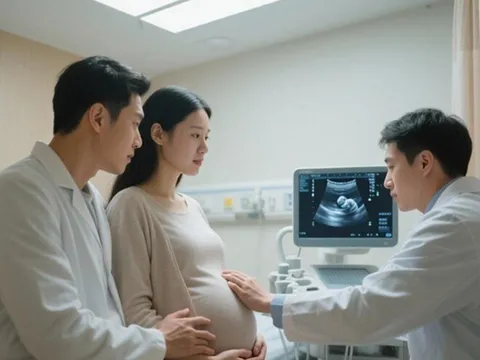 Siêu âm thấy con nhoẻn miệng cười, bố khen đáng yêu quá, bác sĩ: "Em bé không ổn, mẹ chuẩn bị tinh thần"