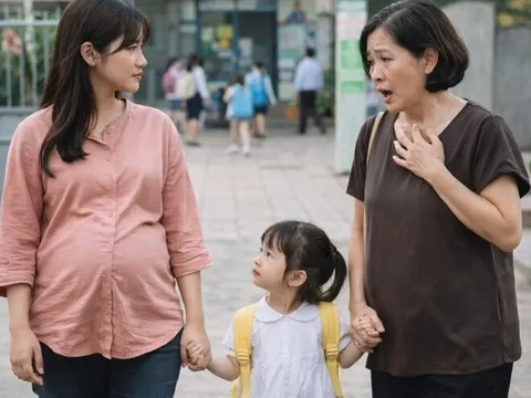 Đưa con 3 tuổi đi nhà trẻ tình cờ gặp lại mẹ chồng cũ, nhìn vào bụng tôi mặt bà biến sắc