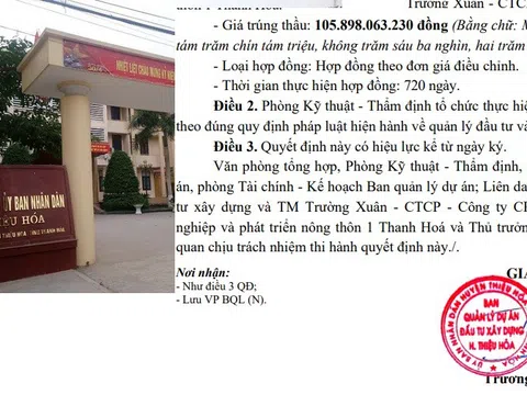 BQLDA Thiệu Hóa, Thanh Hóa: Đấu thầu 1.500 tỷ đồng, ngân sách tiết kiệm hơn 2 tỷ đồng, đạt tỉ lệ 0,1%